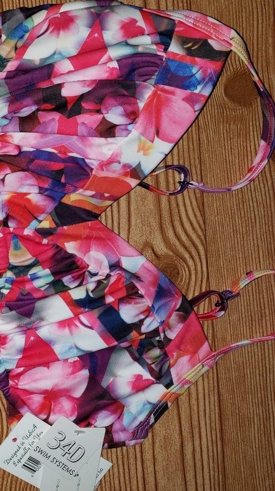34d swim system bikini top new
